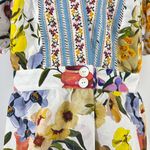 Farm Rio NWOT  Floral Ruffles Greek Garden Off-White Mini Dress Size M Photo 8