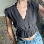 Grade & Gather Boutique Grey Crop Top Photo 0