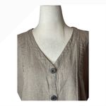 J.Jill  Love Linen Dress Women Small Brown Linen Button Front Short Sleeve Mini Photo 3