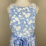 Disney Alice Mini Dress M Blue White Colleen Atwood A-Line Belted Floral Lace Photo 4