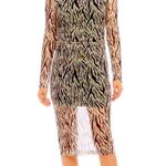 Karen Kane Black and ecru Long Sleeve zebra print Sheath Dress. Size Medium. Photo 4