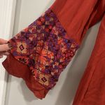 JODIFL  burnt orange rust color embroidered long sleeve dress Photo 4