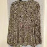Wonderly  3x leopard cheetah animal print top flowy stretchy babydoll V neck Photo 5