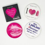 Lot of 4 Vintage Mary Kay Fashion Pins Pink Black White Round Square Photo 0