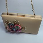 Floral Clutch Purses Flower Evening Handbag Bridal Wedding Prom Shoulder Bags Tan Photo 13