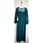 JS Collections  Kim Sequin Long Sleeve Column Gown in Teal Size US 6 Photo 3