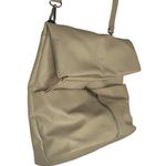 Kenneth Cole  Reaction Fold Over Purse Handbag Crossbody Faux Leather Tan Cream Photo 7