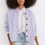 Madewell Pointelle Cable Cardigan Sweater In Lilac Photo 0