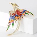 Multicolor Crystal Phoenix Brooch Pin Enamel Flying Beauty Bird Party New in bag Photo 0