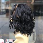 Black brown highlights beach waves Lacefront Wig Photo 6