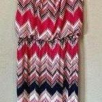 Three Hearts Three Pink Hearts Trixxie Women’s Pink Striped Boho Maxi Dress Stretch Small Photo 0