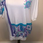 Vintage white seashell nautical floral short sleeve shirt Size XL Photo 2