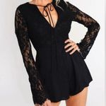 Tobi Black lace long sleeve romper Photo 0