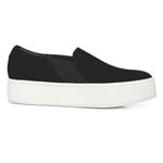 Vince  Warren Womens Black Suede Slip On Platform Sneakers Shoes Photo 1