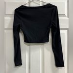 SheIn  Black Ribbed Long Sleeve Crop Top - Size Small - EUC Photo 1