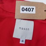 MASON Silk Red Chiffon Tulip Hem Faux Wrap Mini Dress Size 4 Photo 9