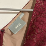 Maeve  Anthropologie lace overlay v neck burgundy blouse valentines Photo 3