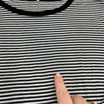 Reformation Jeans Black White Stripe Short Sleeve Stretch Shirt Large *TINY FLAW Photo 8