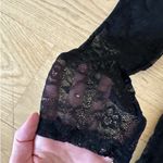 Akira - Big Love Lace Jumpsuit with Feather Trim in Black Photo 1