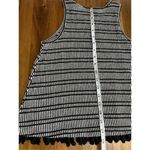 W5  by Anthropologie Top Women’s X-Small Black White Stripe Pom Pom Tassels Tank Photo 6
