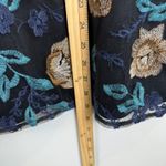 Catherines Top Womens 2X Black Multi Embroidered Floral Sheer 3/4 Sleeve Blouse Photo 8
