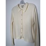 EXPRESS Vintage 70s Tricot Ivory Collared Cardigan Sweater Hong Kong Medium Photo 8