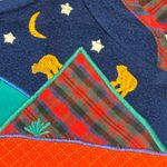 Appel VTG 80s 90s whimsical bears cabincore warm and cozy long zip house robe M Blue Size M Photo 4