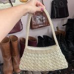 Handmade Vintage Pearl Knit Beaded Cream Shoulder Bag Photo 1