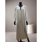 Vanity Fair  Vintage Long Nightgown Robe Peignoir Cream Lace Trim Button Front M Photo 0
