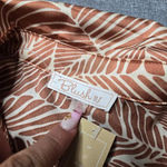 Blush  Brown Satin Button-Up Top Photo 3