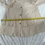 Daisy Lane Size L Cream Cotton Ruffle Button Blouse Top Neutral Farmhouse Rustic Tan Size L Photo 10