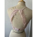 Anthropologie floreat vneck pink lace racerback adjustable strappy bralette L Photo 2