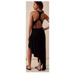 Free People  Bethany Midi Dress Size Small Black Cut Out Asymmetrical Hemline Photo 12