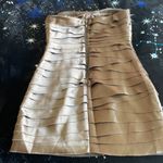 Bebe , strapless mini dress, size small, Bronze color Photo 2