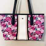 Crown & Ivy Pink and Navy Floral Large Shoulder Tote Bag Purse Photo 1