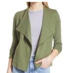 Caslon  Drape Collar Knit Blazer Green Size XS Photo 0