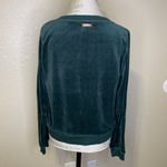 Betsey Johnson Performance Long Sleeve Velour Sweatshirt Top Hunter Green Large Photo 7