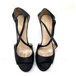 Saint Laurent Yves  Vintage black satin platform ultra high heels size 39.5 Photo 1