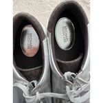 Michael Kors Silver Womens Sneakers W/ Monogram Heel & Logo Accents Size 8.5 Photo 7