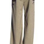 Cache  Luxe Elaborate Embellished Lined Pant New Brown Oatmeal Metallic $228 NWT Photo 2