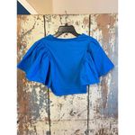 ZARA Puff sleeve Cropped Tee, blue size Small Photo 2