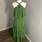 Elegant Green Tiered Maxi Dress Size L Photo 4