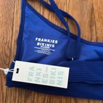 frankie's bikinis  Gavin Ribbed Scoop Bikini Top cerulean royal blue XXL Photo 2
