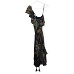 Farm Rio  Golden Foliage Black One Shoulder Maxi Dress NWT Sz. XS Photo 4