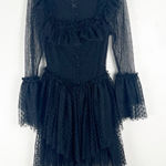 SANDRA MANSOUR x H&M Black Polka Dot Lace Trim Tulle Skirt Sheer Dress Small Photo 0