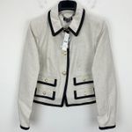 J.Crew  Lucie Lady Jacket Stretch Linen Blend Flax Ivory Preppy Retro US 6 NWT Photo 2