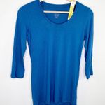 Saks 5th Avenue Saks Fifth Avenue Shirt Women Small NWT Ocean Blue Soft Touch Superwashed Top Photo 0
