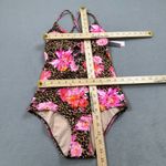 Victoria's Secret One Piece Swimsuit XS Leopard Floral Lace Up Crisscross NWT Photo 2