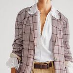 Free People We The Free Fp Houndstooth Beckett Boyfriend Linen Blazer NWOT Photo 2