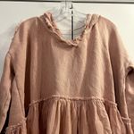 Free People Summer Dreams Wide Hoodie Cotton size S Rose Pink Photo 3